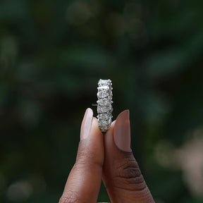 Pear Cut Full Eternity Moissanite Band For Women