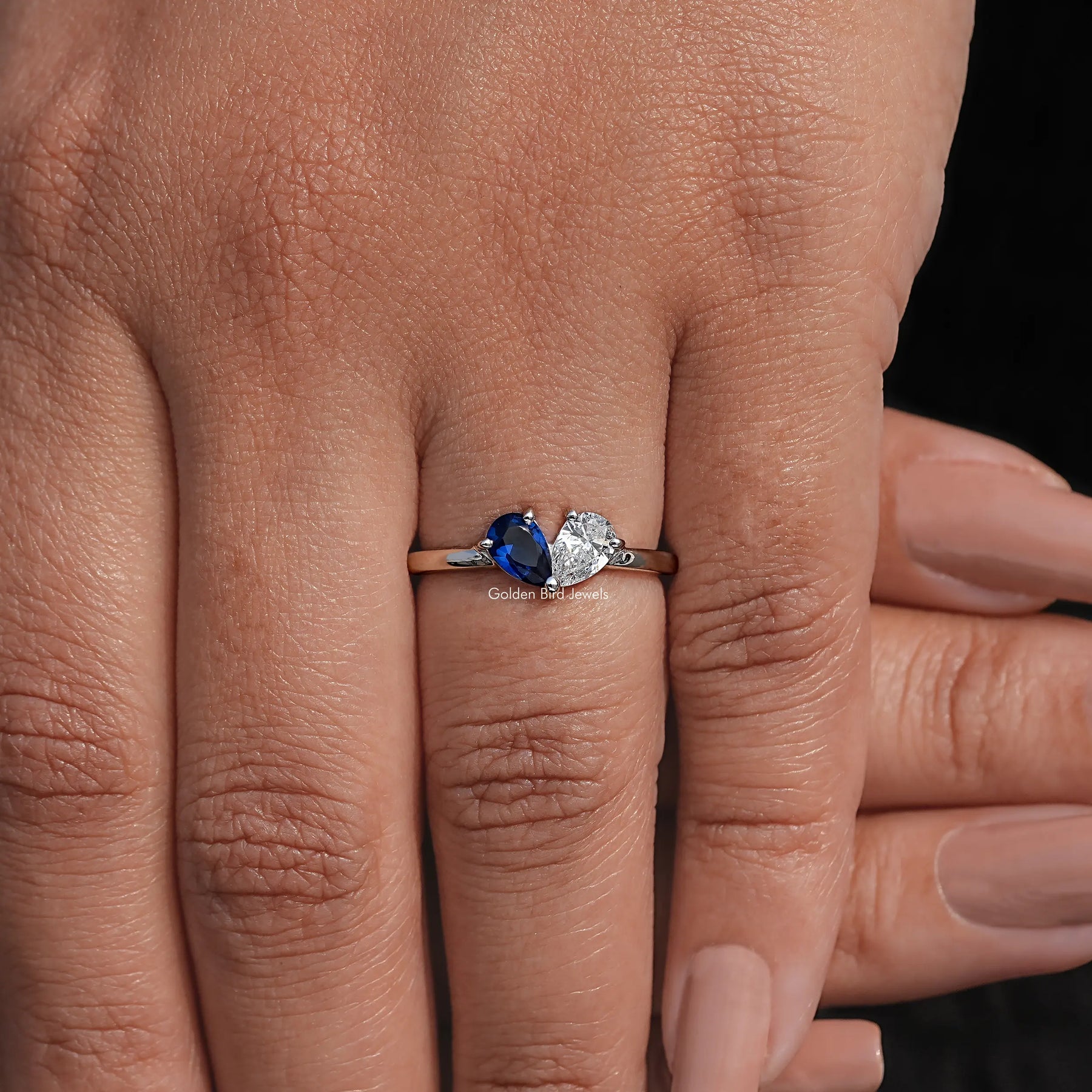 Detailed View Of Pear Cut Gemstone Toi Moi Engagement Ring
