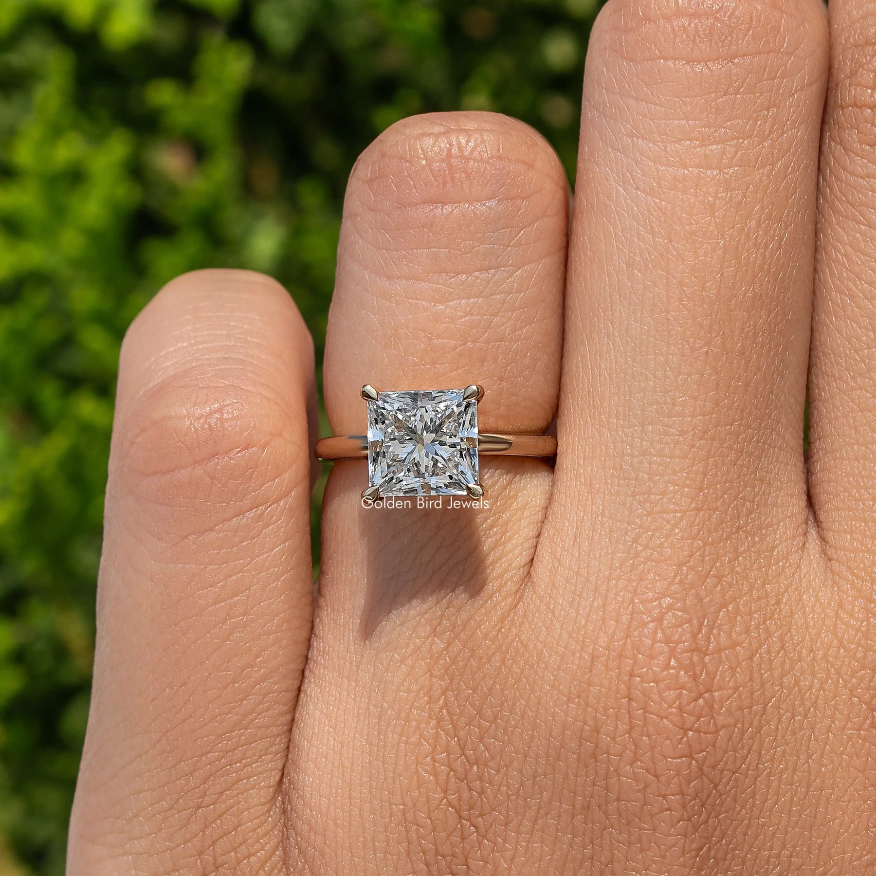 Lab Grown Princess Cut Diamond Solitaire Ring