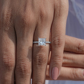 Detailed View Of Lab Diamond Hidden Halo Ring