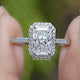 Front View of Radiant Cut Lab Diamond Halo Engagement Ring
