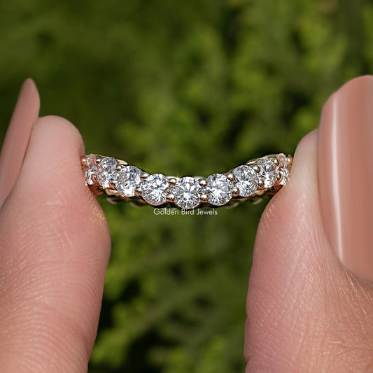 Round Cut Lab Diamond  Eternity Wedding Band