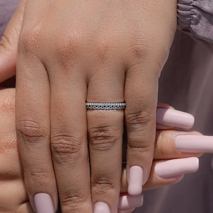 Colorless Round Moissanite Stacking Band