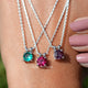 Hand Showing View Of Round Cut Gemstone Solitaire Pendant