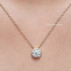 Front View of Round Cut Lab Diamond Bezel Set Solitaire Pendant