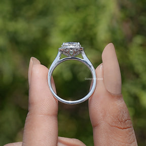 Back View Of Lab Diamond Halo Engagement Ring

