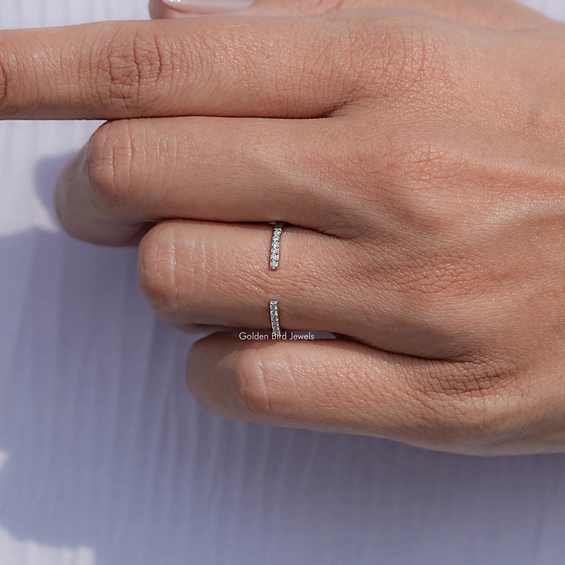 Round Moissanite Open Cuff Matching Band