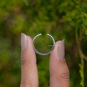 Round Moissanite Open Cuff Matching Band