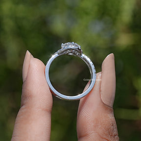  Back View of Round Cut Lab Diamond Bypass Bridal Ring