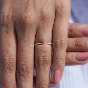 Round Moissanite Open Cuff Matching Band