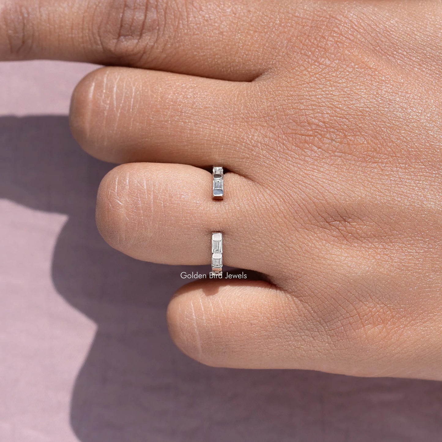 Baguette Cut Moissanite Open Gap Proposal Band