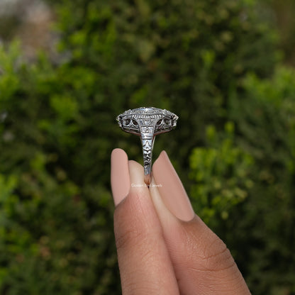 OEC Round Cut Moissanite Vintage Ring