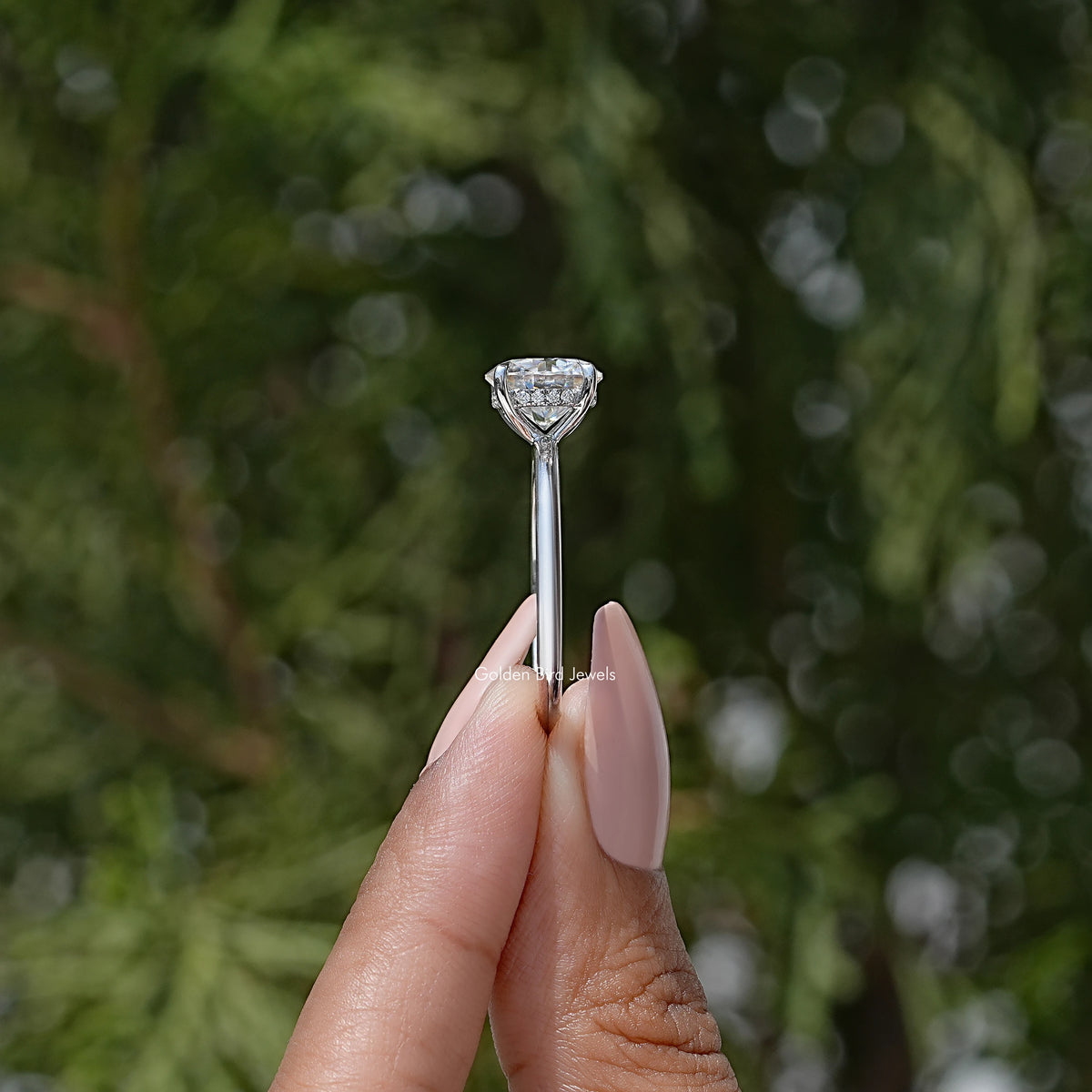 Round Cut Moissanite Solitaire Engagement Ring