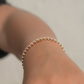 Side View Of Square Lab Diamond Tennis Bracelet

