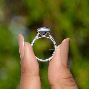Back View Of Square Cushion Moissanite Solitaire Ring

