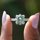 Step Cut Cushion Moissanite Solitaire Ring
