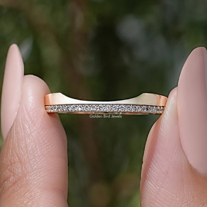 Round Cut Tinny Lab Grown Diamond Wedding Band