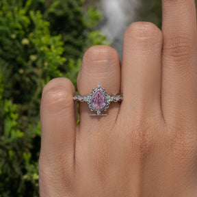 Tourmaline Pink Pear Gemstone Ring