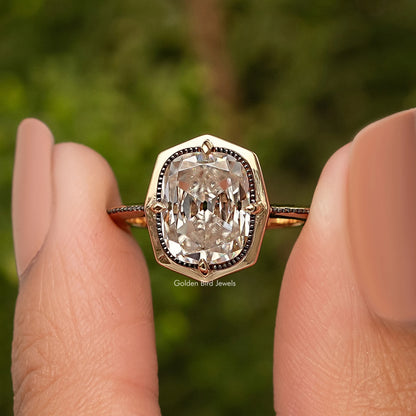 Vintage Old Mine Cushion Cut Bezel Set Engagement Ring